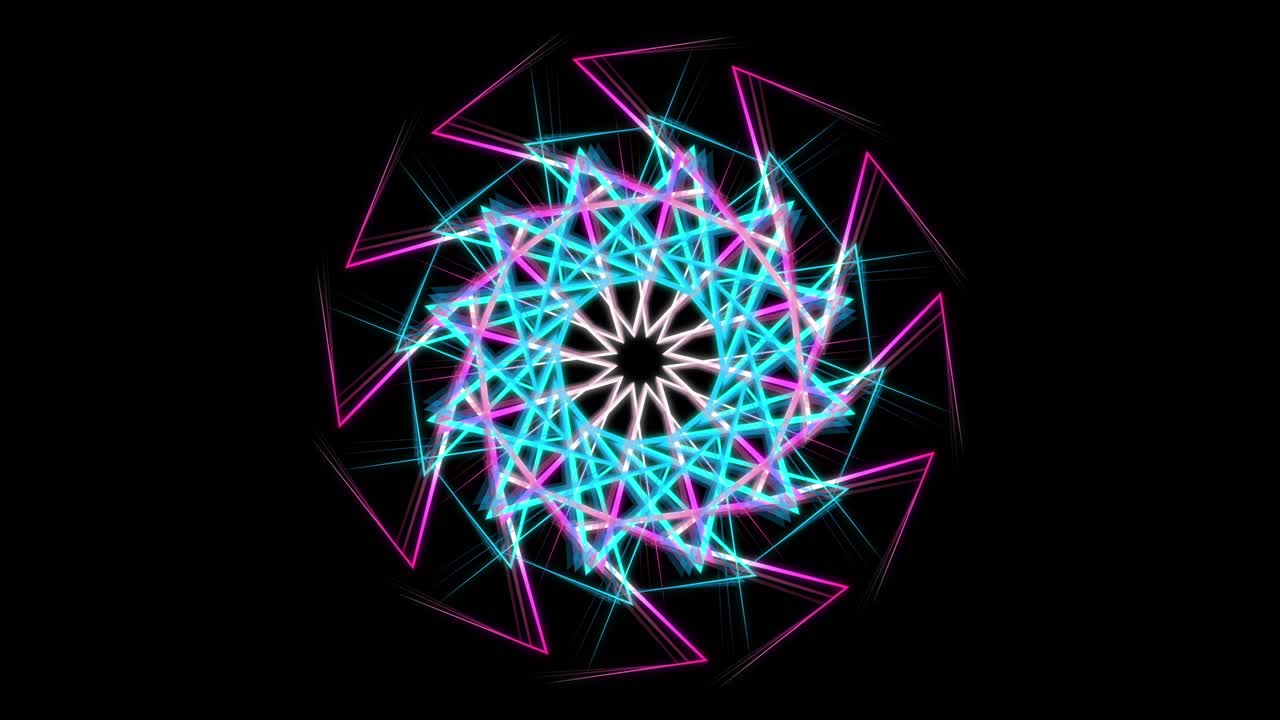 patrón geométrico abstracto con colores en espiral y neón