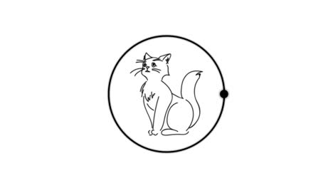 waiting time. the cat sits in the center of the circle. use for sites with animals. video illustration.