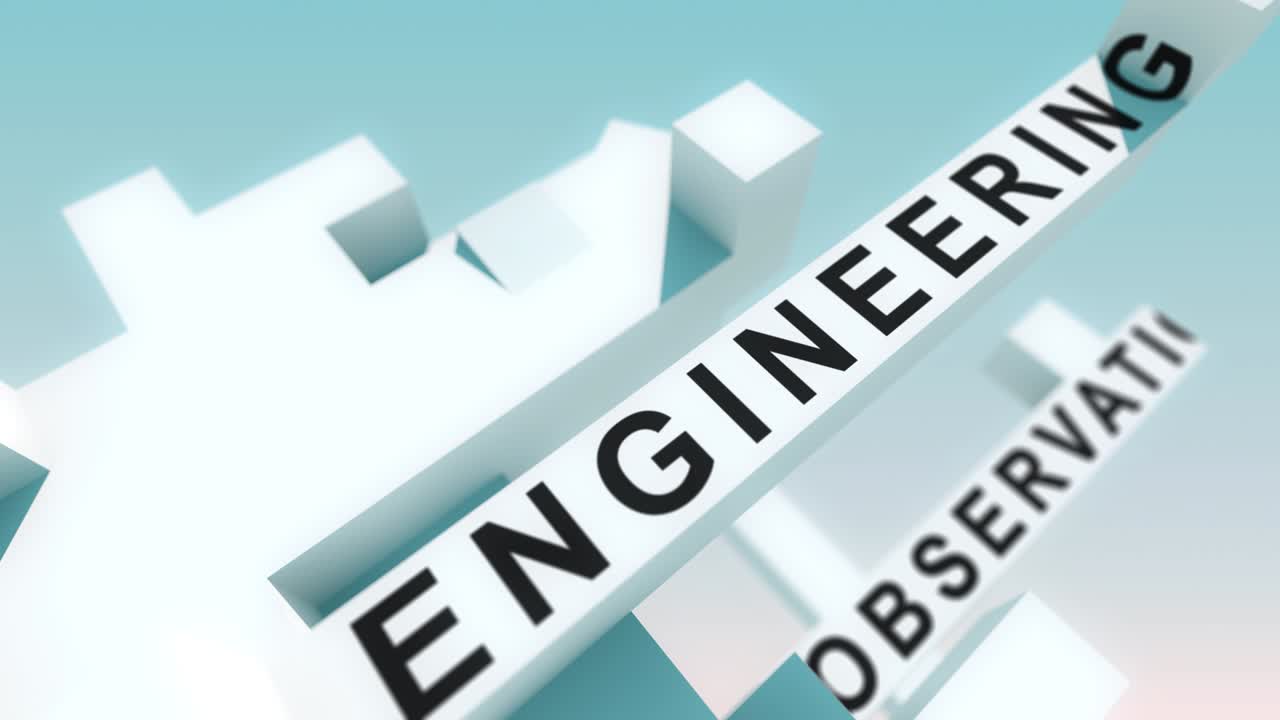 큐브로 애니메이션 된 고급 기계 학습 단어