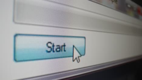 Mouse cursor clicks on the loading bar on a computer screen