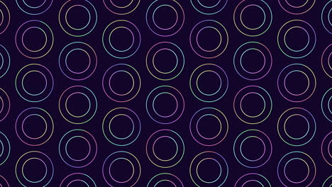 Colorful circle pattern on dark background with connecting lines