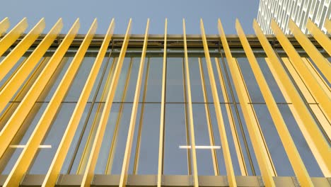 architectural details and geometric window pattern on modern high-rise building