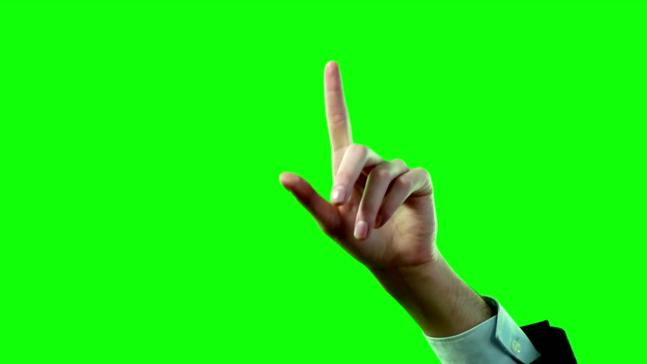 gestos de deslizamiento de dedo en la pantalla táctil en la pantalla verde del conjunto de imágenes de video 4k.