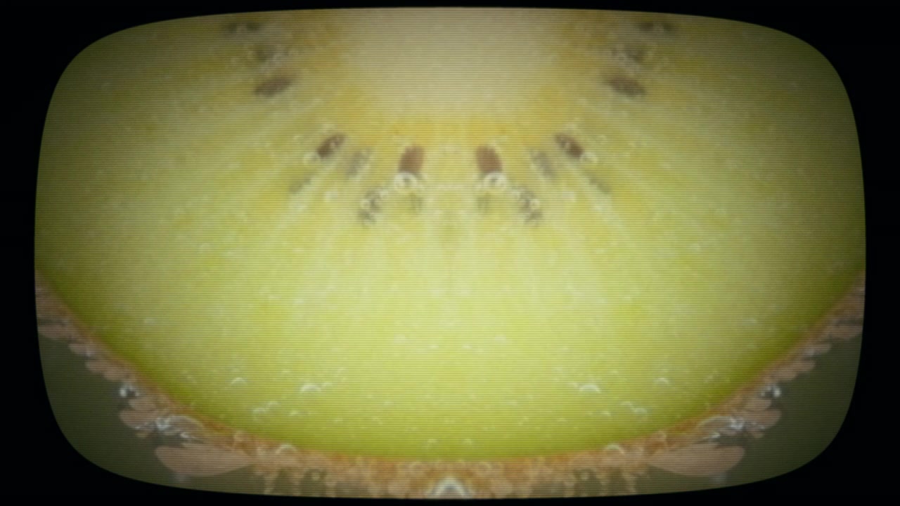 Abstract kiwi pattern with air bubbles. Vintage Film Look
