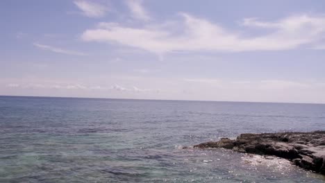 The-Rocky-shore-of-the-ocean-near-a-Mexican-Luxury-Resort