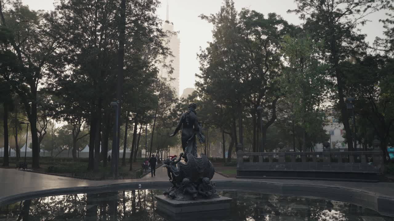 Statue Fountain in a Park