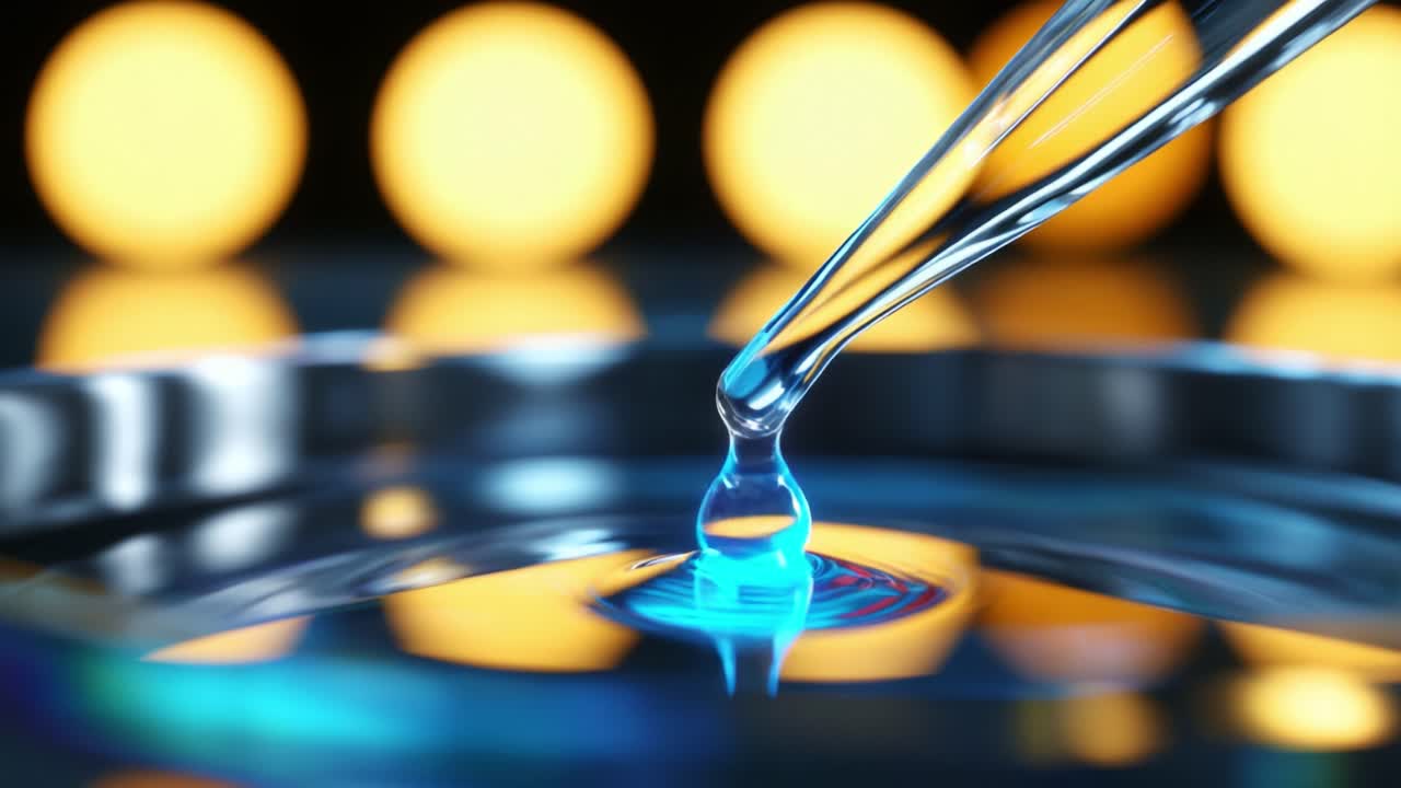 A Close-Up Exploration of a Droplet of Water Suspended in Mid-Air, Captured with Stunning Clarity as it Falls Towards a Reflective Surface, Showcasing the Beauty of Fluid Dynamics and Light Reflection