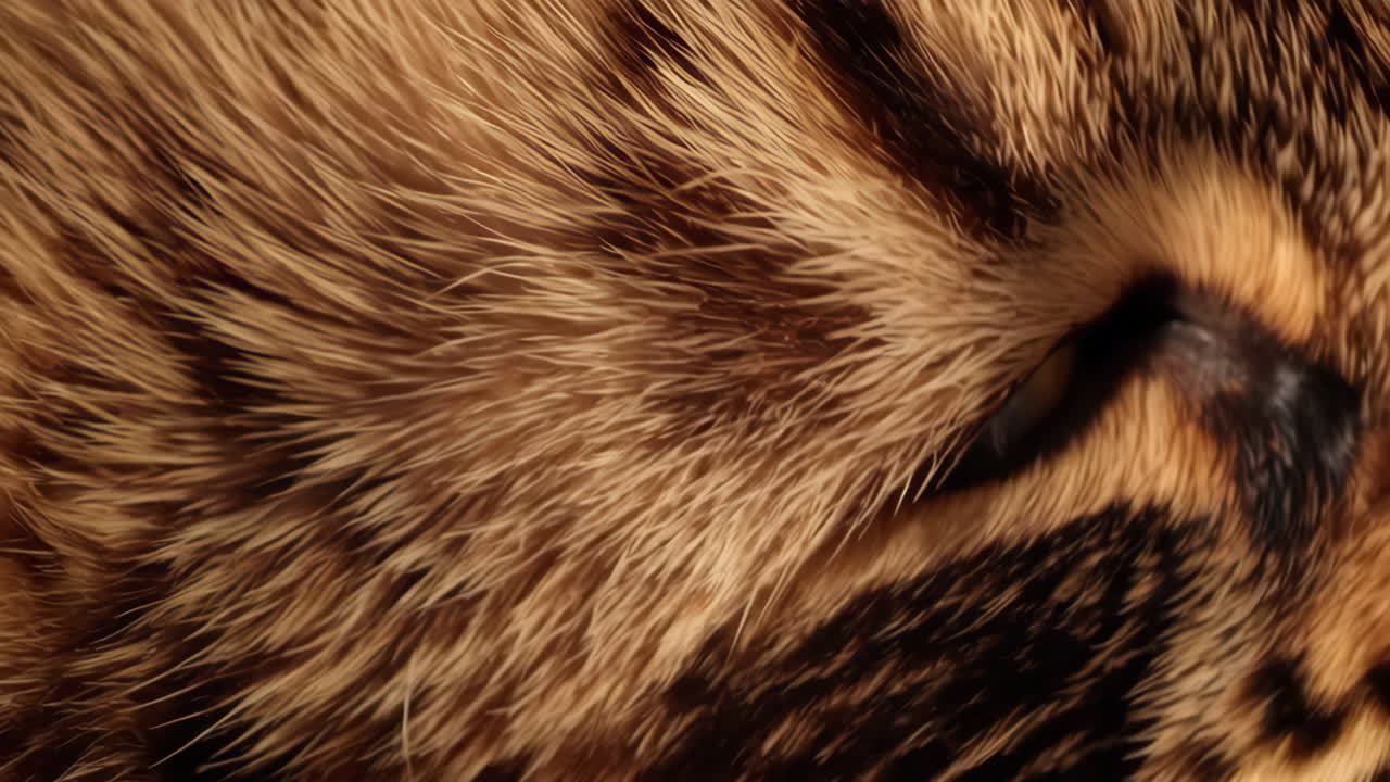 Close-up of a cat's eye and fur