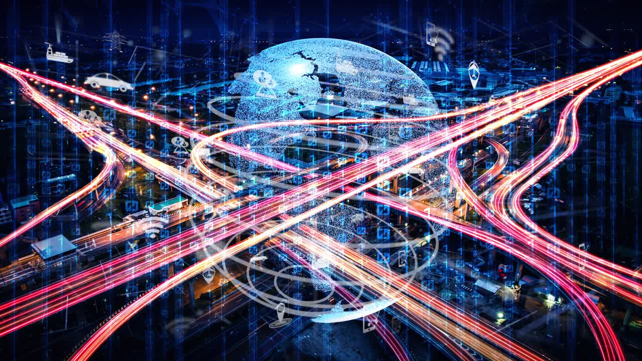 온라인 교통 통제 시스템과 함께 암 ⁇ 적인 미래 도시에서 스마트 교통