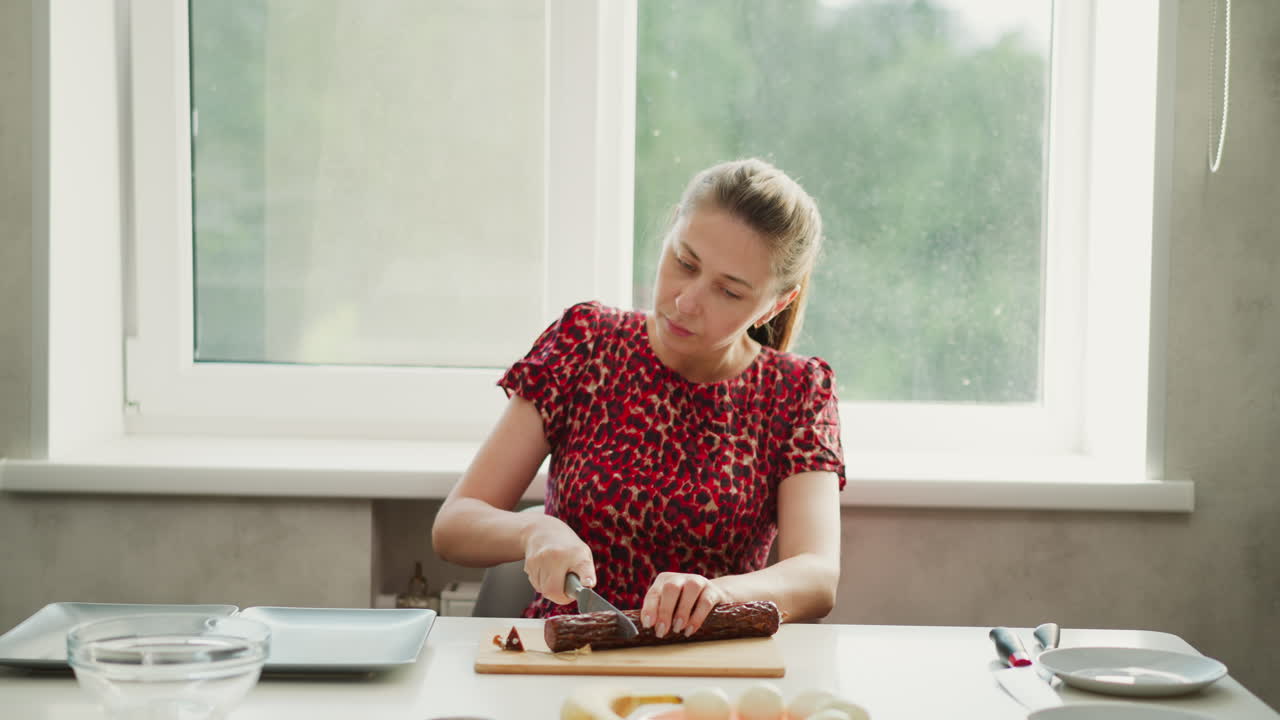 Woman preparing food in a kitchen