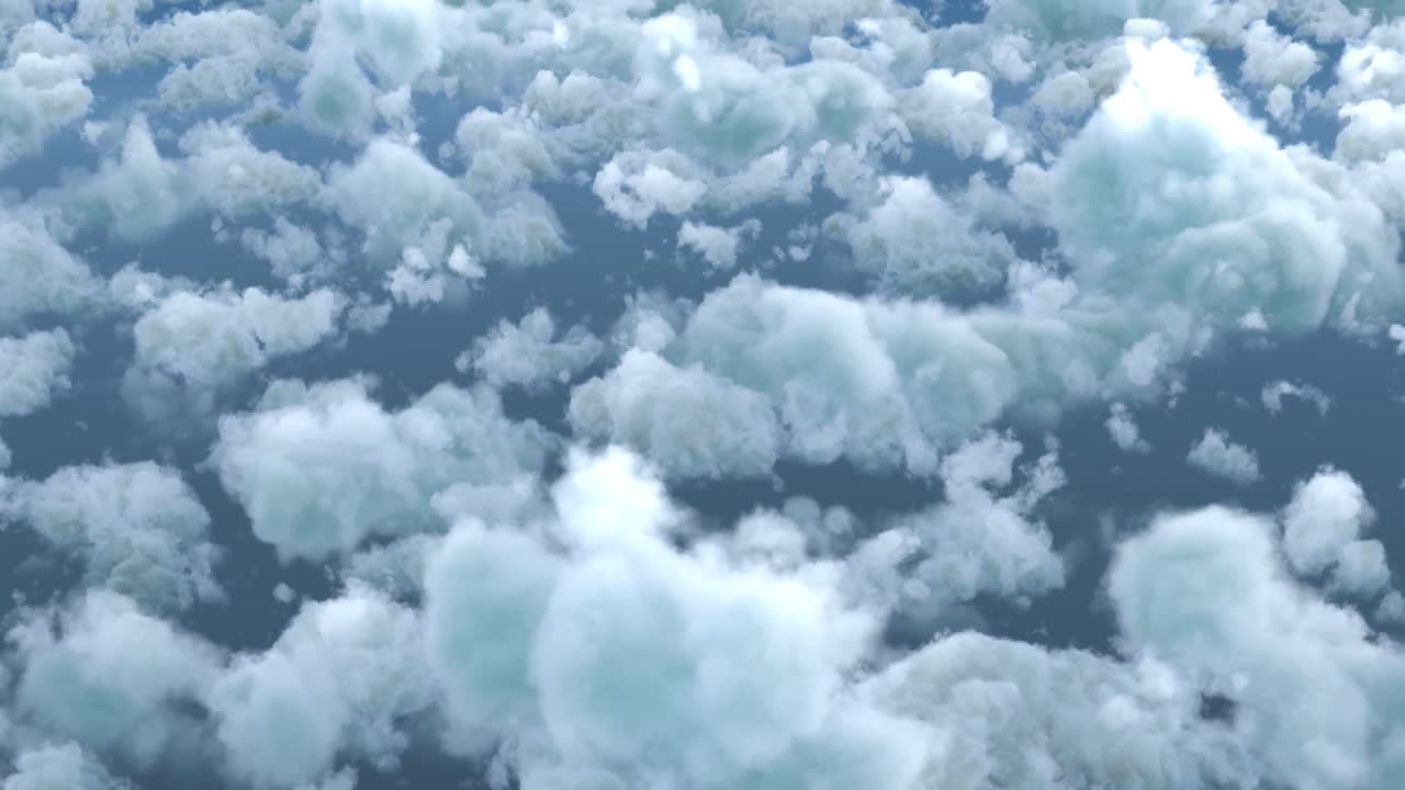 푸른 하늘에 하얀 솜 털 구름