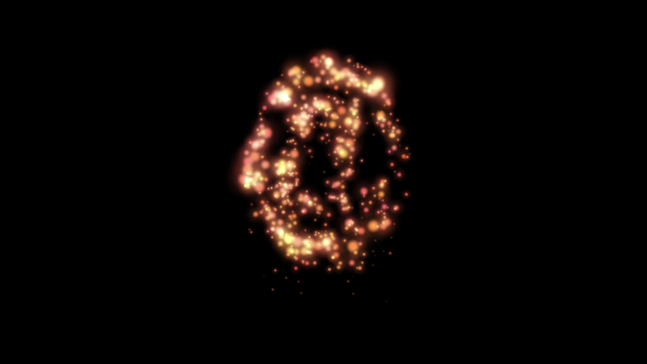 Glødende gylden ild at-symbol på gennemsigtig baggrund