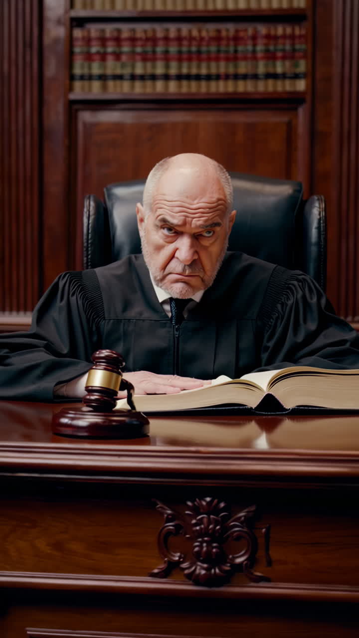 juez en la sala del tribunal