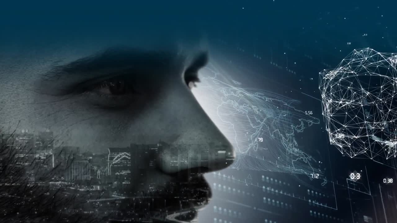 girando el globo con datos y red de conexión