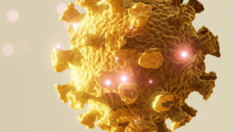 vista microscópica de un virus infeccioso corona covid-19