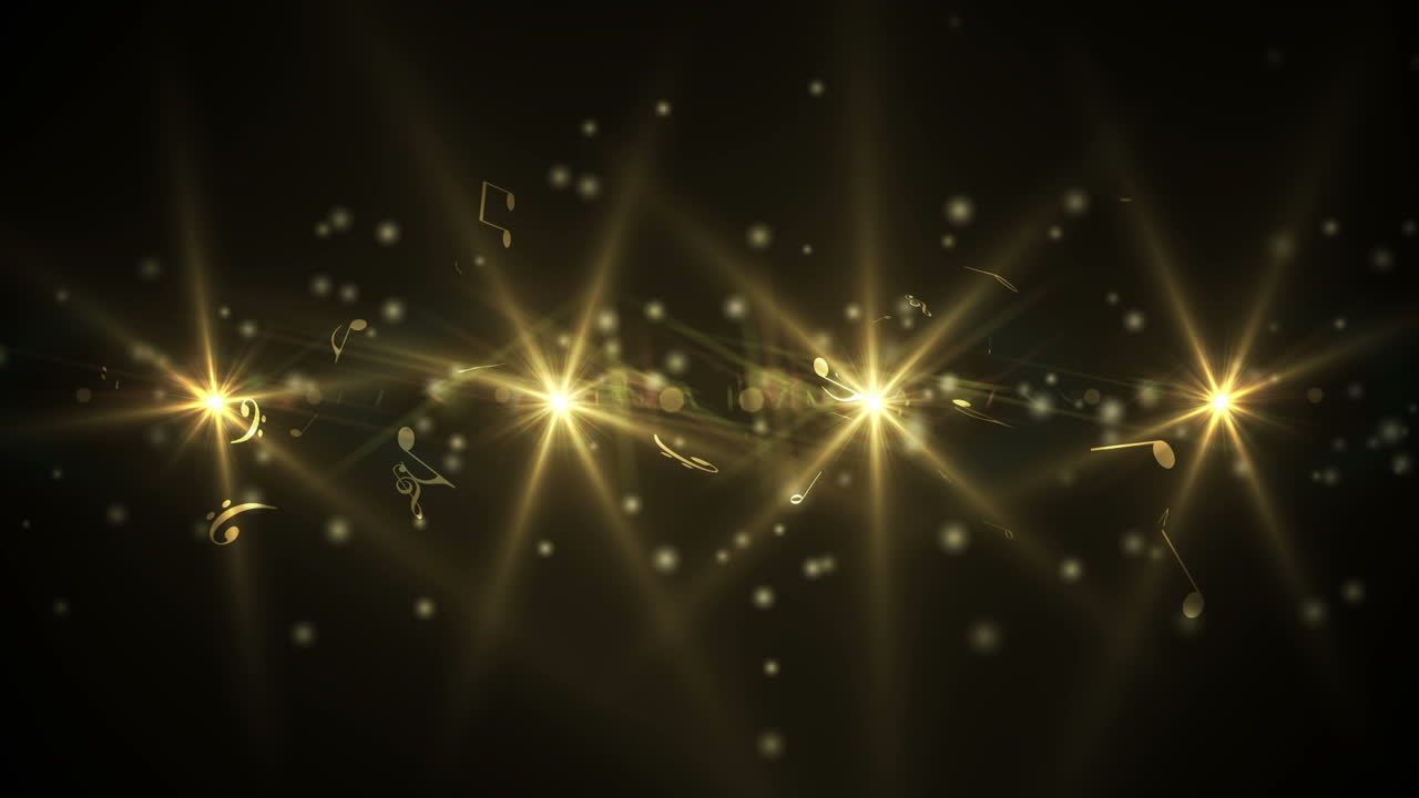 검은색에 황금 추상 음악 디자인