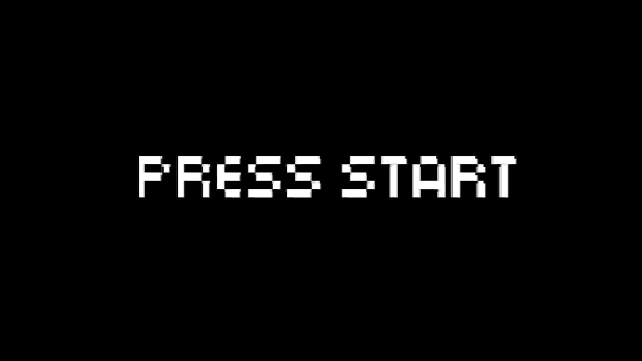 Pixelated Press Start Text with Glitch Effect Animation