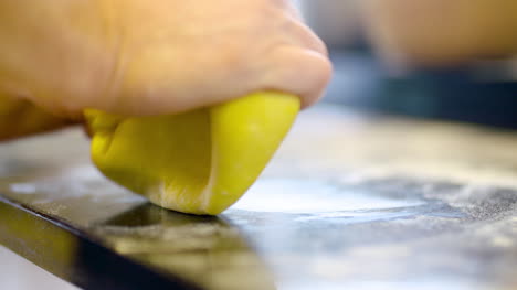 knead dough in hands close up 6