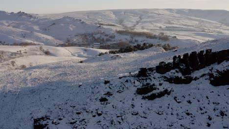 winter in the roaches located in staffordshire peak district in the united kingdom