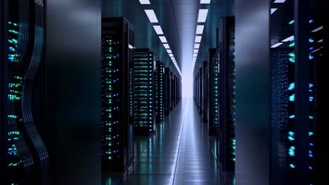 a data center with rows of servers