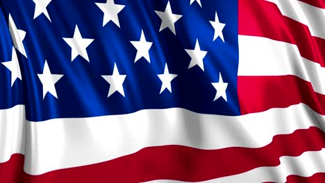 la bandera de estados unidos en cámara lenta. la bandera se desarrolla suavemente en el viento