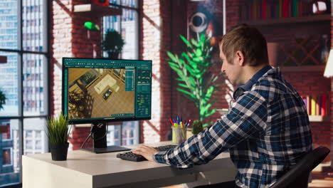assets being moved in 3d modeling architectural design software interface