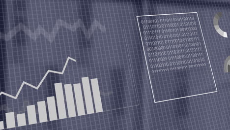 Animation-of-interface-with-statistical-data-processing-against-empty-office