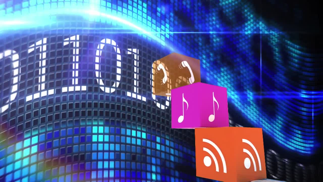 animación de iconos de medios a través de codificación binaria