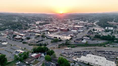 Bristol-Tennessee,-Virginia-aerial-at-sunrsie