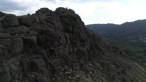 Drone-flies-over-the-desert-mountains