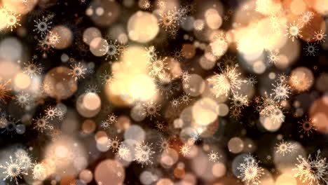 copos de nieve bokeh cálidos