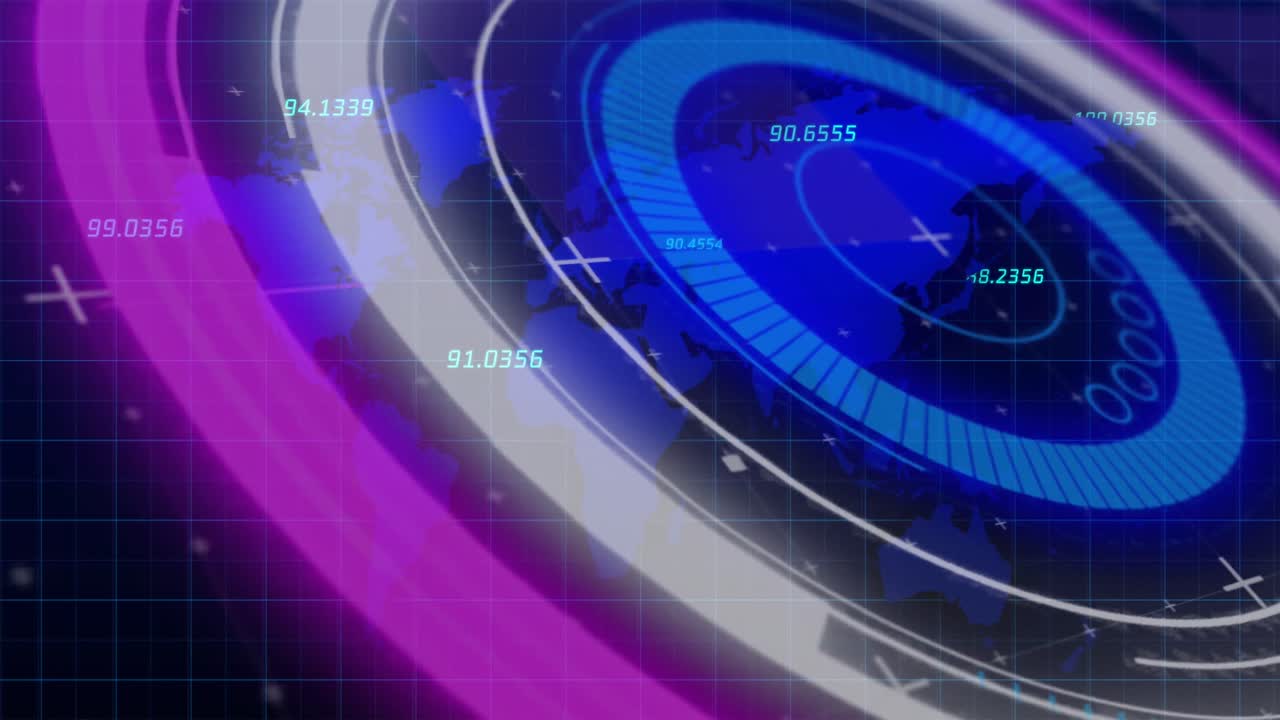 어두운 배경 위에 과학 데이터 처리의 애니메이션