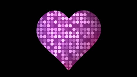 animación de cambio de fondo rosa y violeta sobre formas de corazón agujero en superficie negra