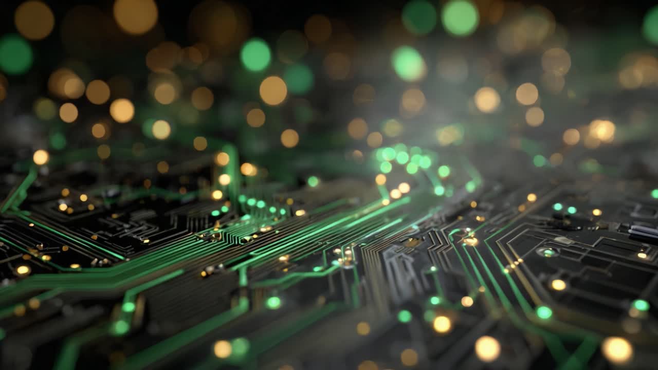 Exploring the Intricate Details of a Modern Circuit Board with Vibrant Colors and Complex Patterns Showcasing Technological Innovation and Design Excellence