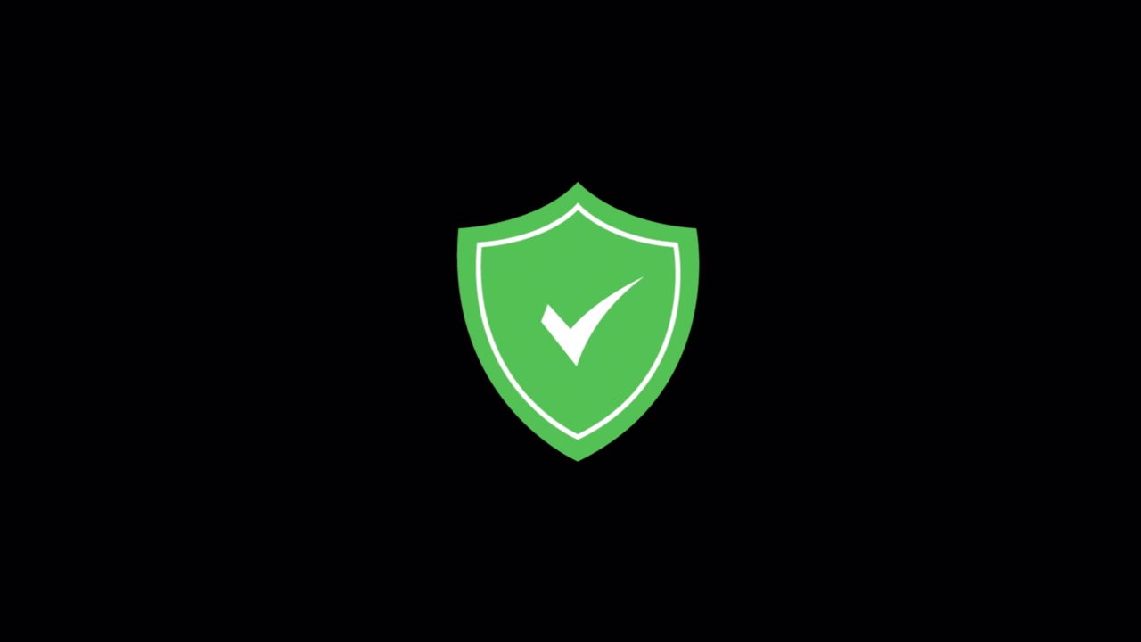 Green Shield with Checkmark Icon for Security and Protection