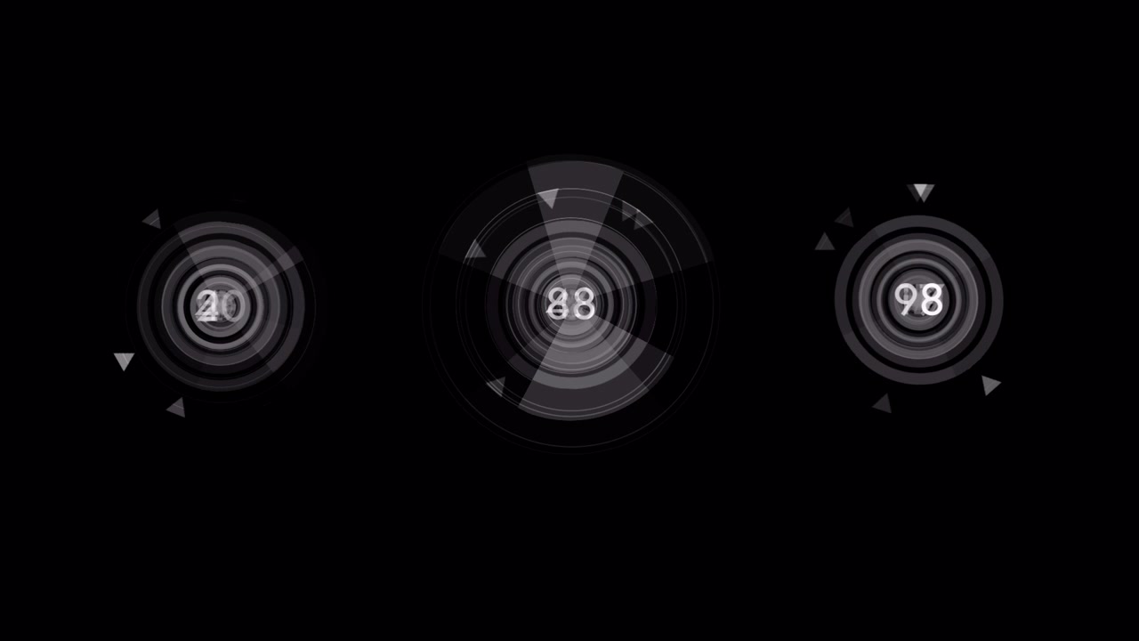 Futuristic HUD Elements with Rapidly Changing Digital Numbers
