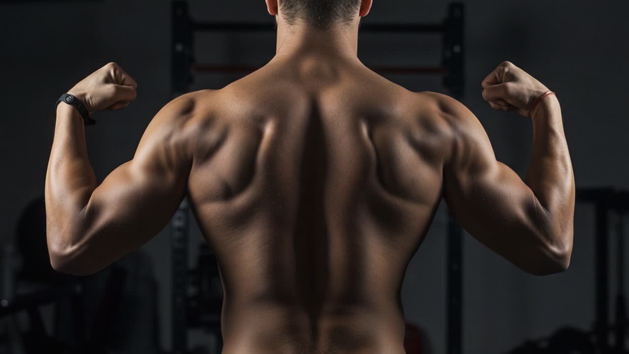 Astonishing Display of Strength: Capturing the Physique of a Muscular Figure in a Dynamic Pose Reinforcing the Commitment to Fitness and Strength Training