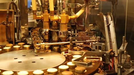 machinery producing cookies in a factory setting