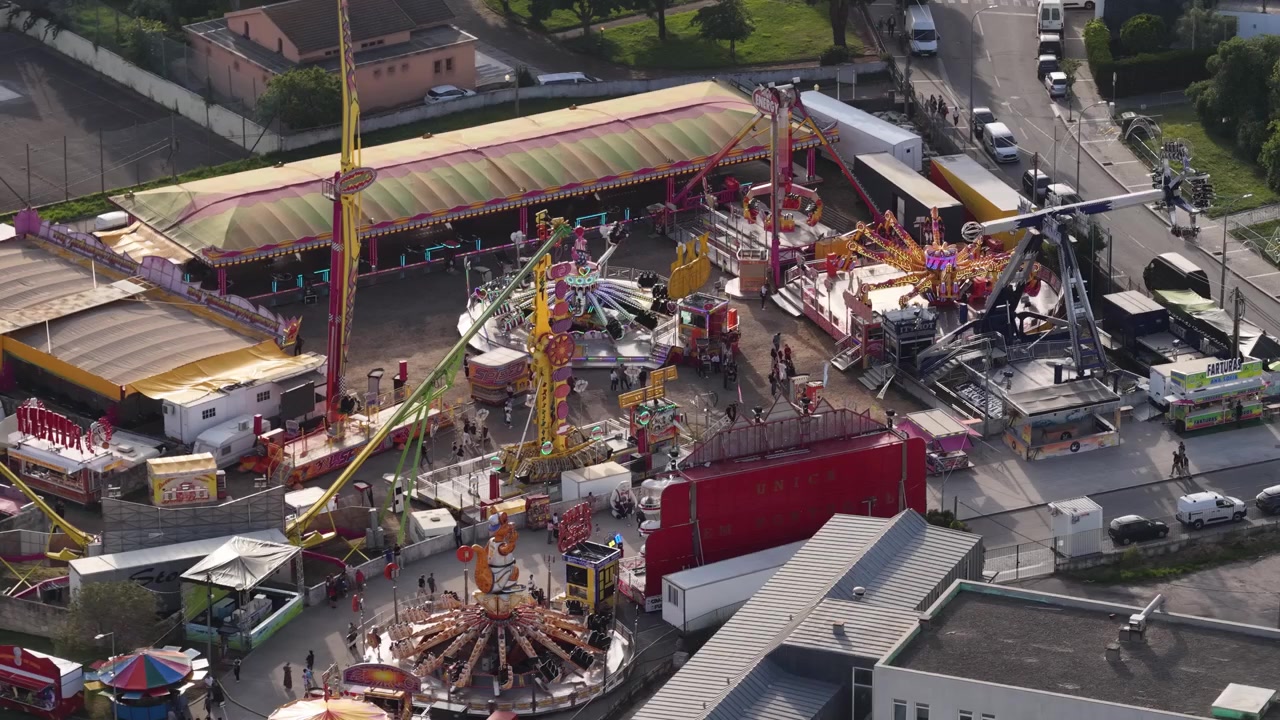 Aerial Drone Video of Sr. Matosinhos Municipal Party Fair
