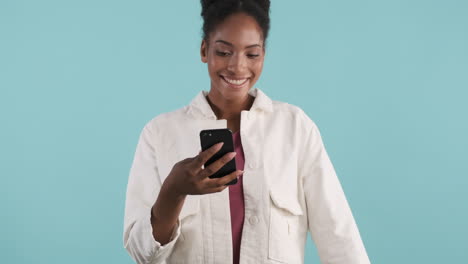 woman doing videocall and waving her hand