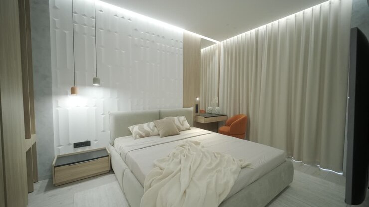 Interno moderno della camera da letto