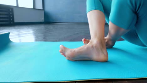 woman practicing yoga poses
