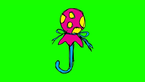 kids drawing green background with theme of candy