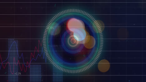 animation of data processing with scope scanning over grid