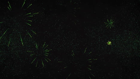 Animation of feliz ano nuevo text and fireworks on black background