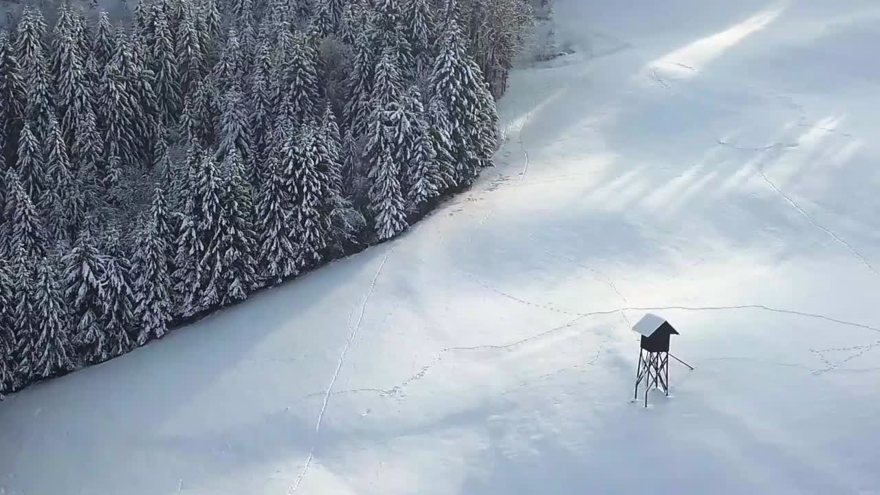 la pintoresca iglesia de sveti tomaz en la cima de la colina en el centro de eslovenia durante el invierno
