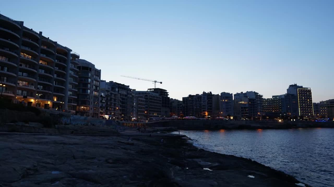 TimeLapse video from Malta, Sliema at sunset and evening.
