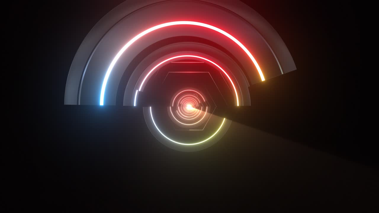 Abstrakt futuristisk neontunnel