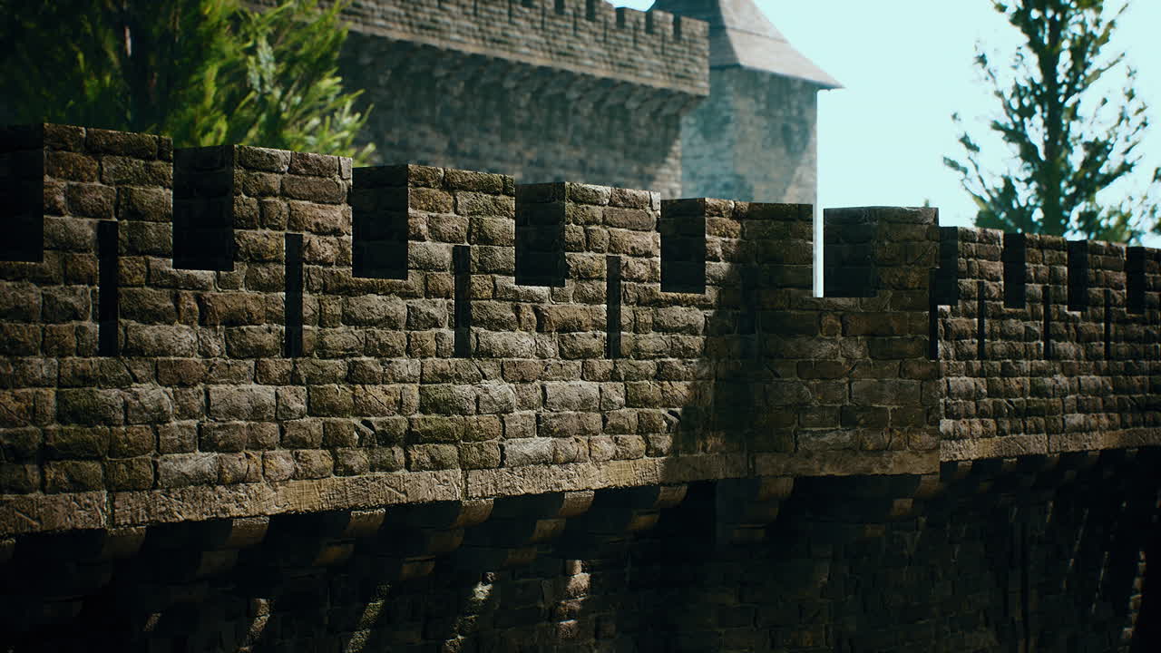 해가 지는 옛 성벽