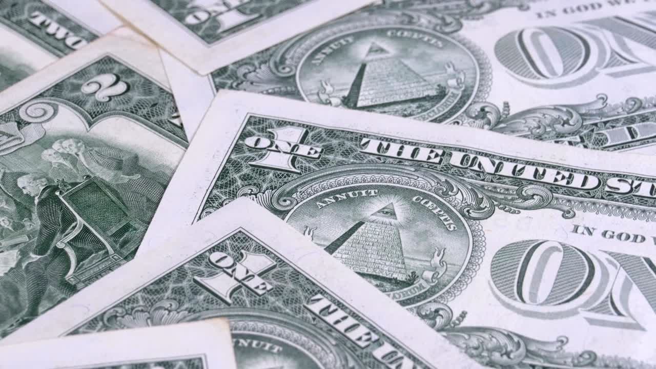 All seeing eye on the one dollar. The reverse side of the dollar denominations of 1 dollar